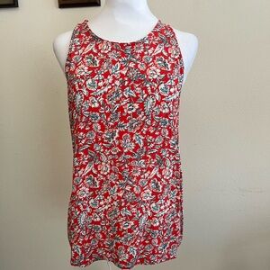 Women’s Old Navy L  rayon paisley floral blouse. Button back collar